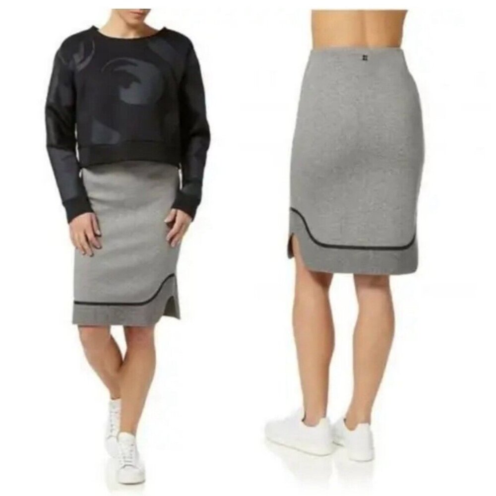 Sweaty Betty‎ Women's Size Small Gray Pull On Elastic Waist Skirt Slit Side